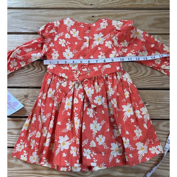 NWT $68 Bonnie Jean Floral Dress Size 2T Girl’s Red - Picture 7 of 8
